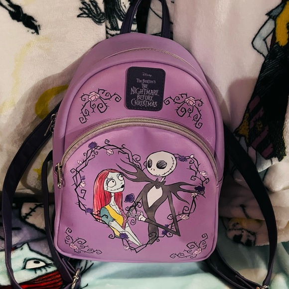 Disney Handbags - Disney Purple Backpack with Jack and Sally Design